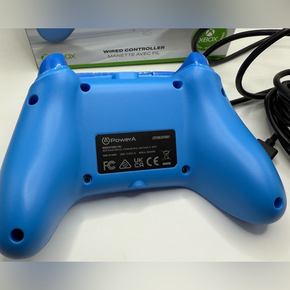 XBox Wired Controller Rumble Motors Impulse Triggers Blue PowerA New Open Box - Picture 4 of 6